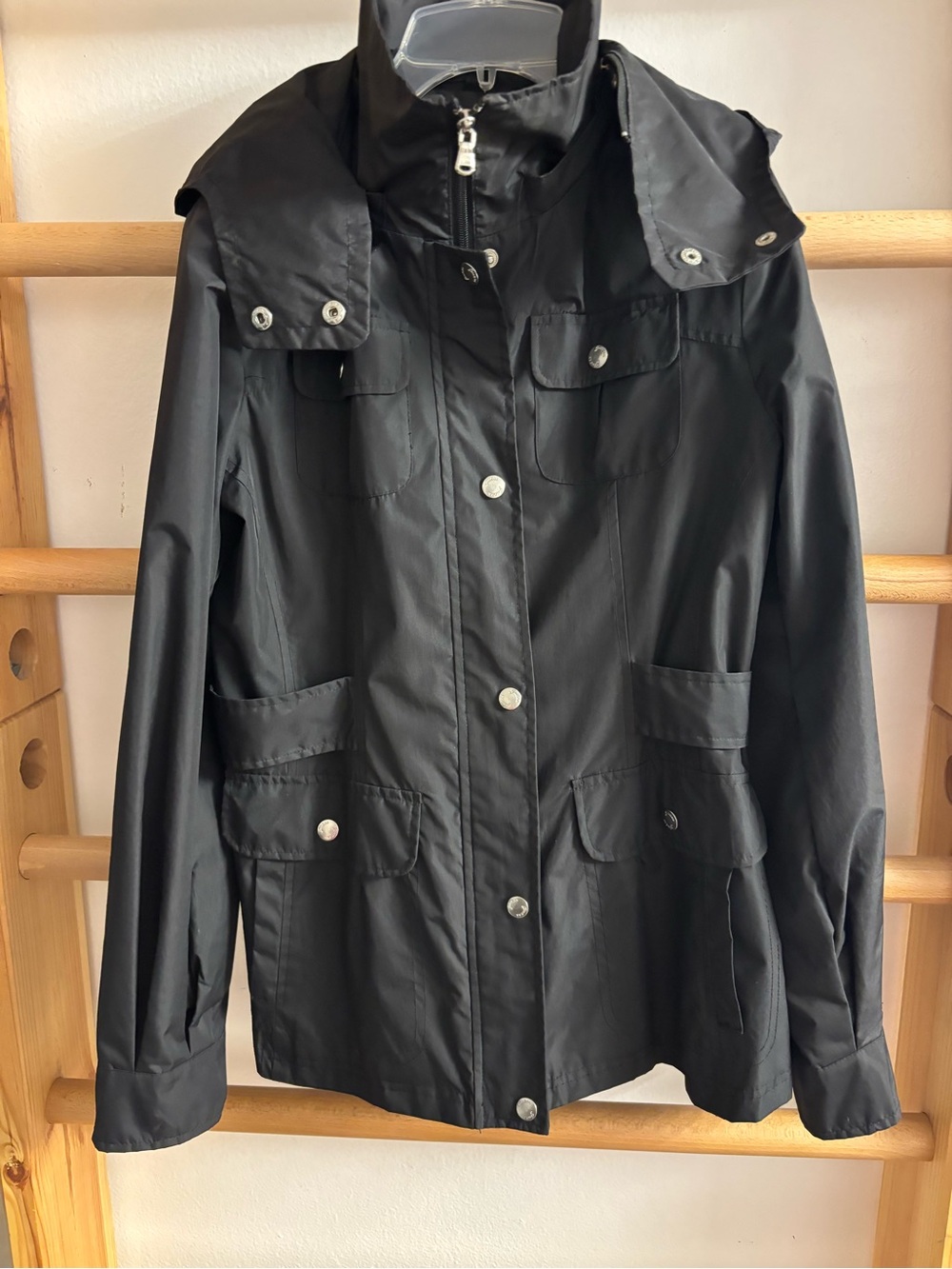 Guess Black Women's Hooded Trench Coat